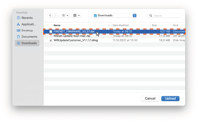 Click on the firmware file