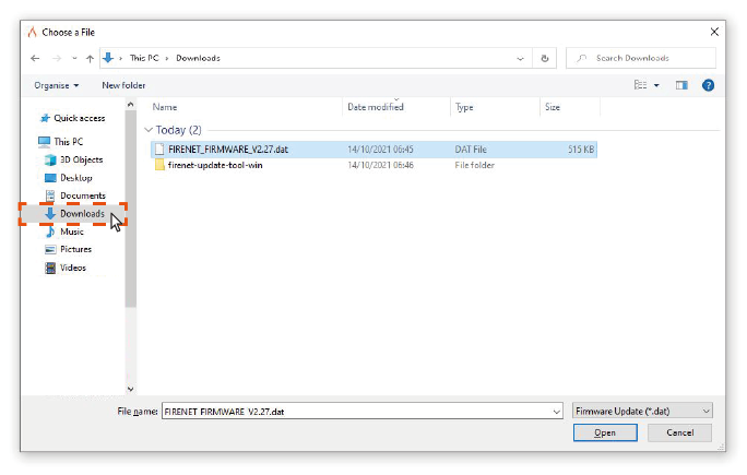 Click on the Downloads folder