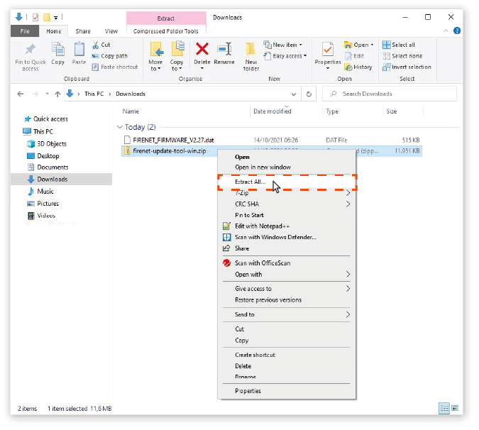 Extract file