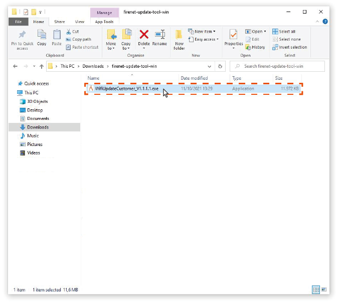 Open FIRENET Updater application